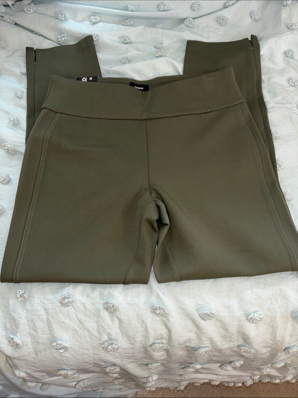 Express Olive Green Ponte Ankle Pants